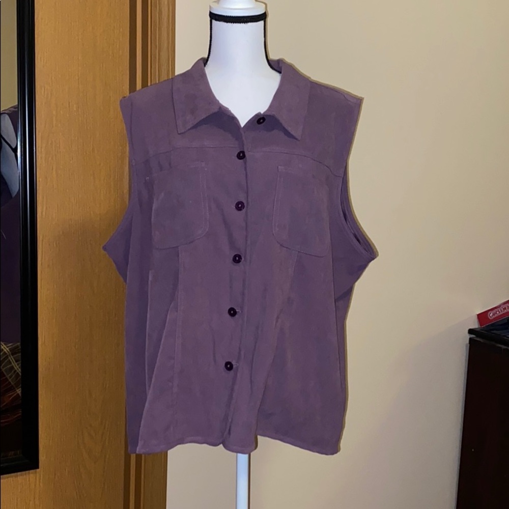 Purple faux suede vest